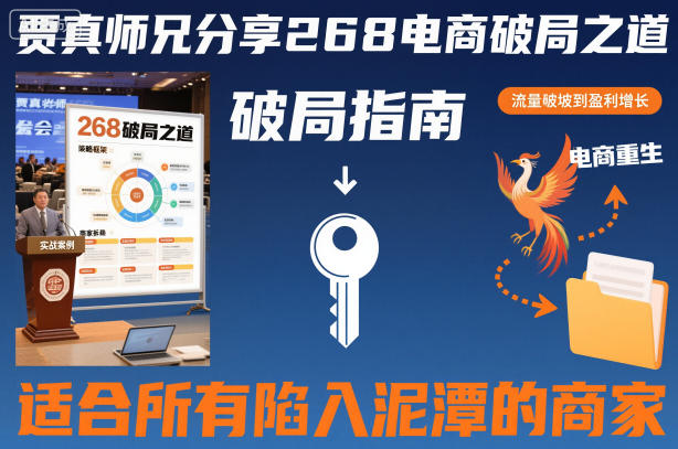 贾真师兄分享268电商破局之道-适合所有陷入泥潭的商家-小优资源网