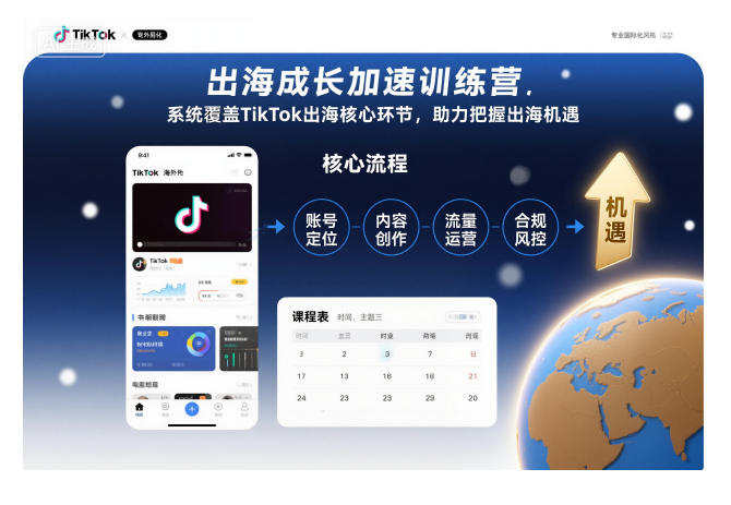 出海成长加速训练营，系统覆盖TikTok出海核心环节，助力把握出海机遇（更新）-小优资源网