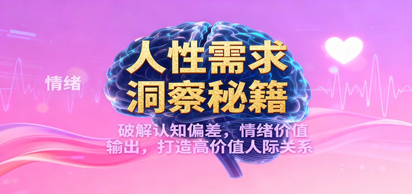 人性需求洞察秘籍，破解认知偏差，情绪价值输出，打造高价值人际关系-小优资源网