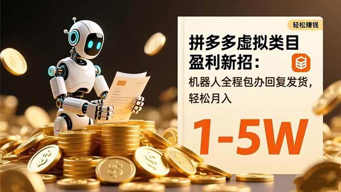 （16529期）拼多多虚拟类目盈利新招：机器人全程包办回复发货，轻松月入 1-5W-小优资源网