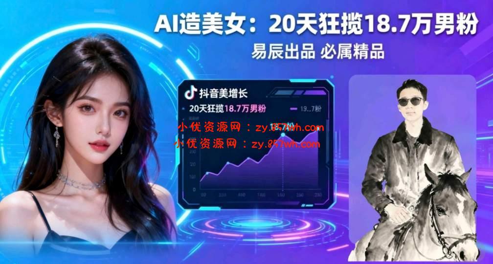 副业拆解：手把手教学用AI制作“氛围感”美女动图，在抖音引流男粉就这么简单-小优资源网