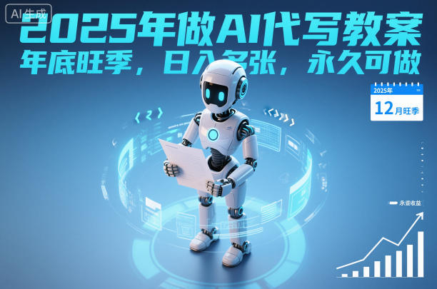 2025年做AI代写教案，年底旺季，日入多张，永久可做-小优资源网