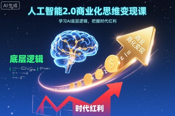 人工智能2.0商业化思维变现课，学习AI底层逻辑，把握时代红利-小优资源网