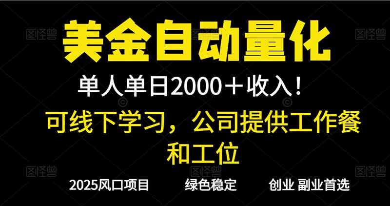 （16653期）2025超前美金自动量化！单人单日收益1000+，线下学习，支持实地考察-小优资源网