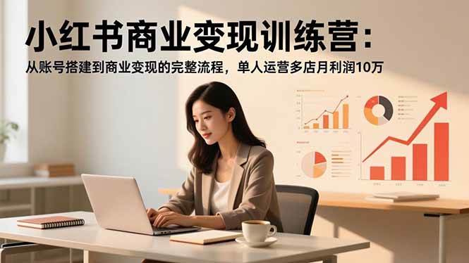 （16698期）小红书商业变现训练营：从账号搭建到商业变现的完整流程，单人运营多店月利润10万-小优资源网
