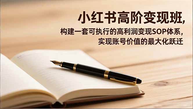 （16633期）小红书高阶变现班，构建一套可执行的高利润变现SOP体系，实现账号价值的最大化跃迁-小优资源网
