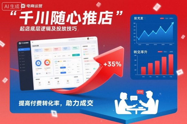 千川随心推起店底层逻辑及投放技巧，提高付费转化率，助力成交-小优资源网