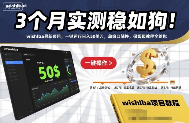 3个月实测稳如狗！wishlba最新项目，一键运行日入50美刀，单窗口躺挣，保姆级教程全给你【揭秘】-小优资源网