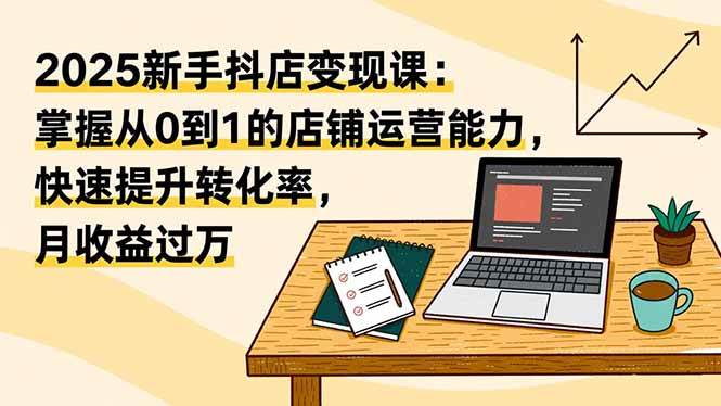 （16606期）2025新手抖店变现课：掌握从0到1的店铺运营能力，快速提升转化率,月收过万-小优资源网