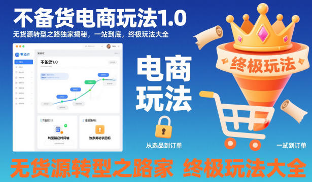 不备货电商玩法1.0，无货源转型之路独家揭秘，一站到底，终极玩法大全-小优资源网