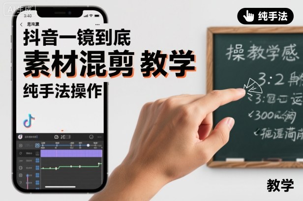 抖音一镜到底素材混剪教学，纯手法操作-小优资源网