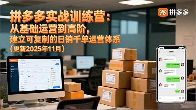 （16700期）拼多多实战训练营：从基础运营到高阶，建立可复制的日销千单运营体系（更新11月）-小优资源网