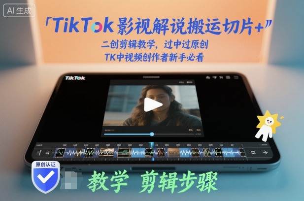 TikTok影视解说搬运切片+二创剪辑教学，过中过原创，TK中视频创作者新手必看-小优资源网