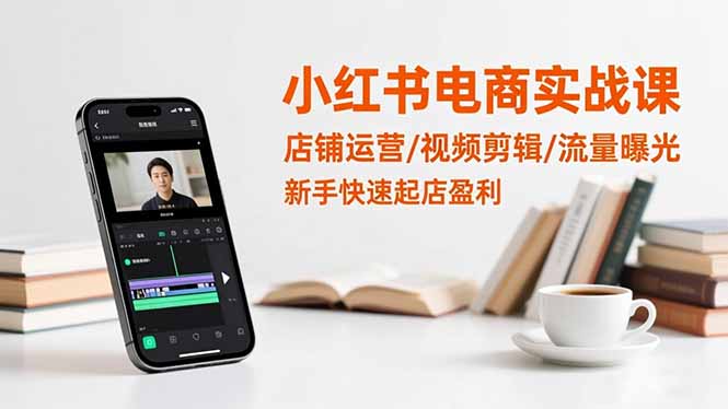 小红书电商实战课:店铺运营/视频剪辑/流量曝光,新手快速起店盈利-小优资源网