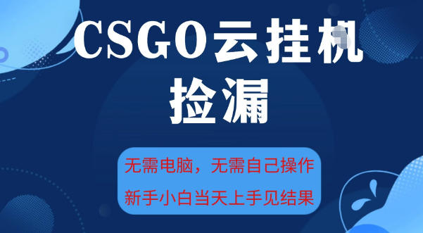 CSGO云挂G全自动捡漏，最新独家玩法，无需电脑操作，新手小白日入5张+【揭秘】-小优资源网