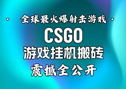 【年底大揭秘】基于全球最火爆的射击CSGO游戏挂G搬砖，日入5张+，震撼公开-小优资源网