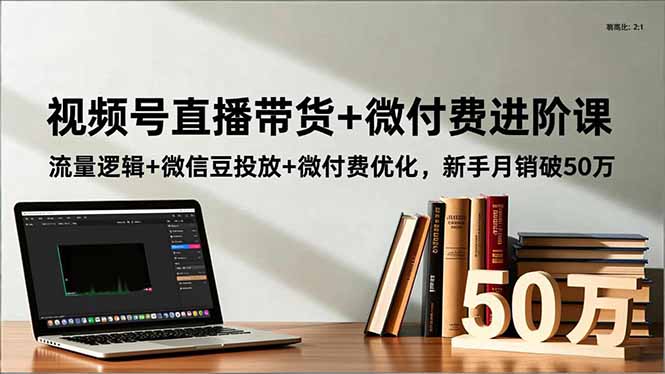 视频号直播带货+微付费进阶课：流量逻辑+微信豆投放+微付费优化，新手月销破50万-小优资源网