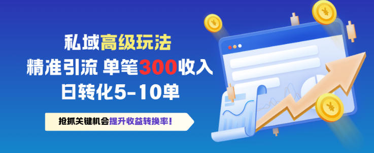 私域高级玩法，精准引流，单笔3张收益，日转化5-10单-小优资源网