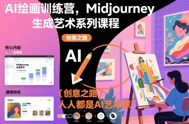 AI绘画训练营，Midjourney生成艺术系列课程，人人都是AI艺术家-小优资源网