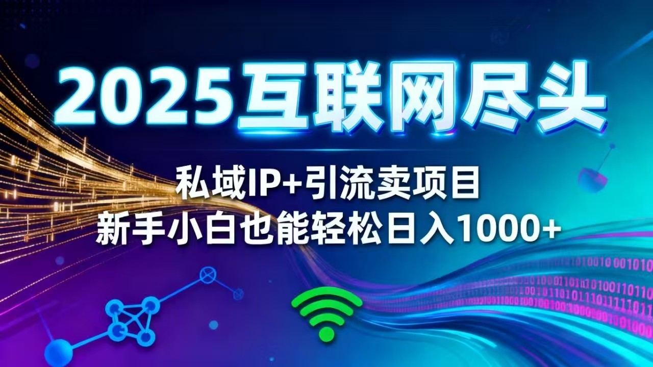2025网创尽头王炸项目！私域 IP + 精准引流，新手小白在家躺赚日入 1000+-小优资源网