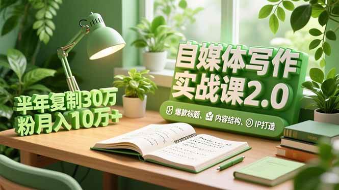 （16734期）自媒体写作实战课2.0，爆款标题、内容结构、IP打造，半年复制30万粉月入10万+-小优资源网