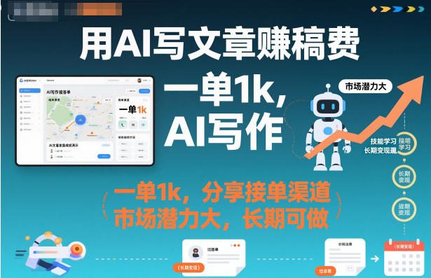 用AI写文章賺稿费，一单1k，分享接单渠道，市场潜力大，长期可做-小优资源网