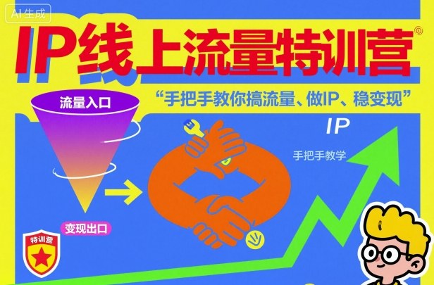 IP线上流量特训营，手把手教你搞流量、做IP、稳变现-小优资源网