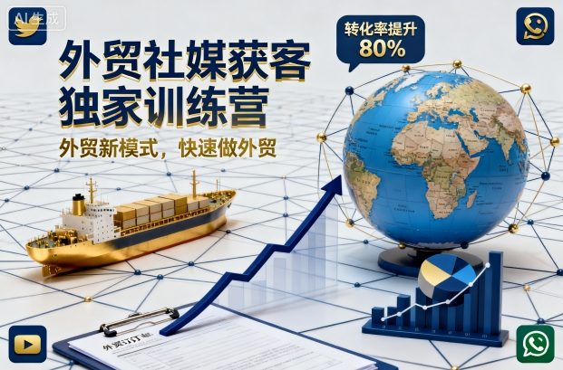 外贸社媒获客独家训练营，外贸新模式，快速做外贸(更新)-小优资源网