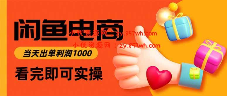 闲鱼高利润电商，当天上架当天出单，一单利润300-小优资源网