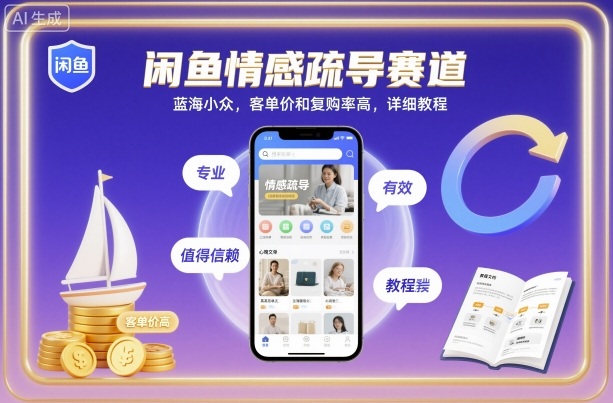 闲鱼情感疏导赛道，蓝海小众，客单价和复购率高，详细教程-小优资源网