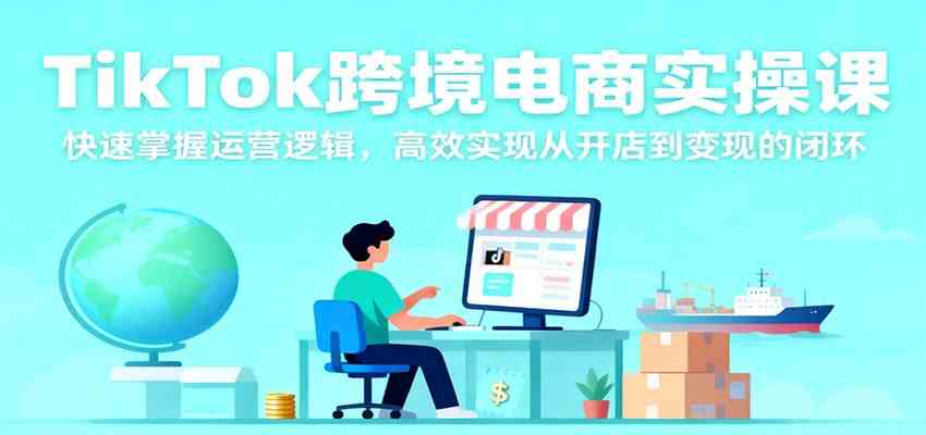 TikTok跨境电商实操课，快速掌握运营逻辑，高效实现从开店到变现的闭环-小优资源网