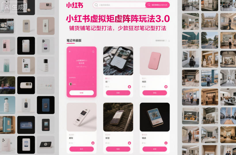 小红书虚拟矩阵玩法3.0，铺货铺笔记型打法，少款狂怼笔记型打法-小优资源网