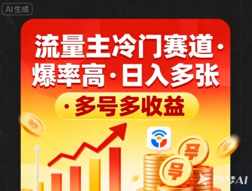 流量主冷门赛道，爆率高，日入多张，多号多收益-小优资源网