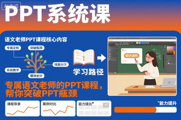 PPT系统课，专属语文老师的PPT课程，帮你突破PPT瓶颈-小优资源网