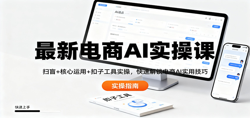 最新电商AI实操课：扫盲+核心运用+扣子工具实操，快速解锁电商AI实用技巧-小优资源网